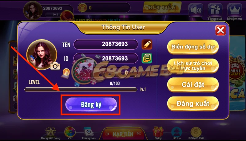 Hướng dẫn chi tiết đăng ký 68 game bài dành cho tân binh