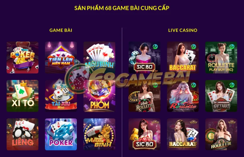 Địa chỉ cá cược 68BG có kho game đa dạng như thế nào?