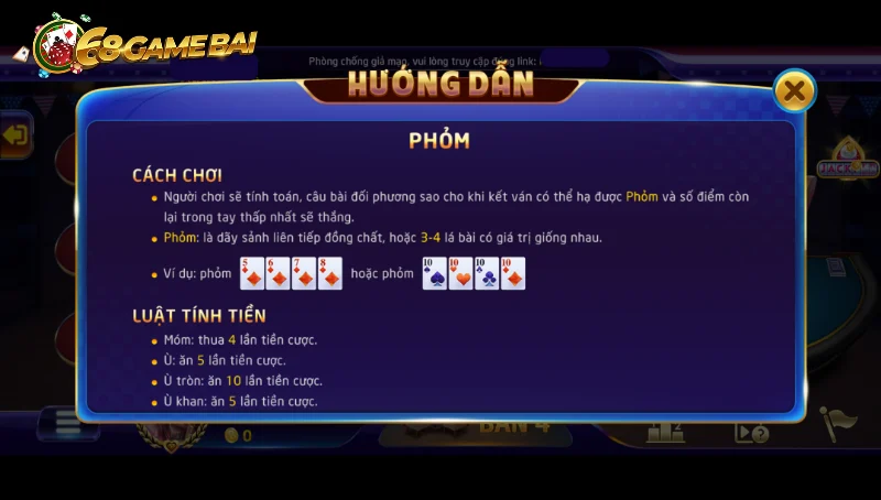 Hướng dẫn tải game bài phỏm 68gamebai