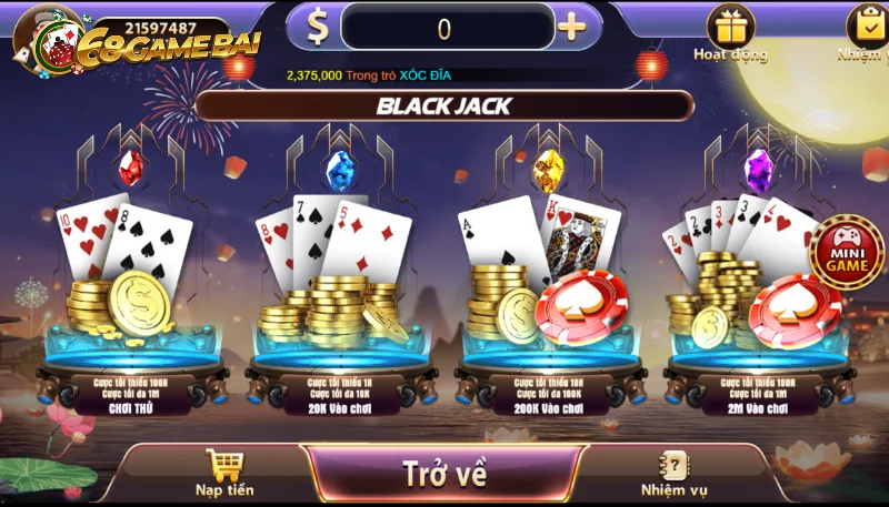 Tìm hiểu tổng quát về Blackjack 68 game bài