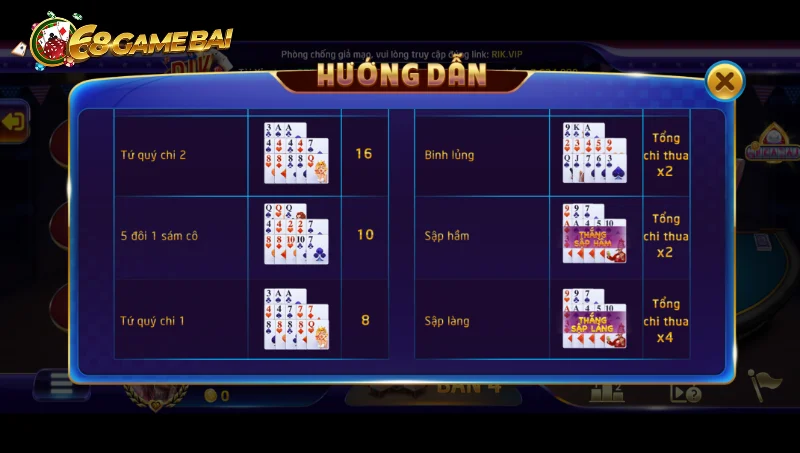 Cách sắp xếp những lá bài của mậu binh 68 game bài