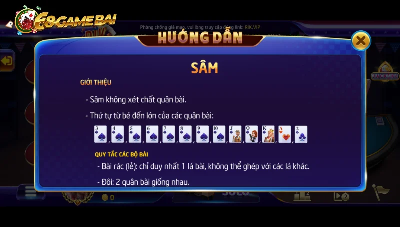 Cách ghép bài trong sâm lốc 68 game bài